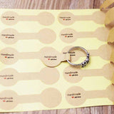 100PCS multi style paper folded ring labels white/kraft thank you self adhesive price labels sticker for jewelry  6*1.20cm