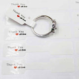 100PCS multi style paper folded ring labels white/kraft thank you self adhesive price labels sticker for jewelry  6*1.20cm