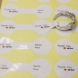 100PCS multi style paper folded ring labels white/kraft thank you self adhesive price labels sticker for jewelry  6*1.20cm