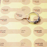 100PCS multi style paper folded ring labels white/kraft thank you self adhesive price labels sticker for jewelry  6*1.20cm