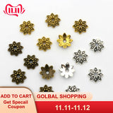 100Pcs 8 Petals Flower Loose Sparer End Bead Caps for Jewelry Making Finding Diy Bracelet Accessories Component Wholesale Supply