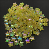 100pcs 11x4mm Acrylic Spacer Beads Five-pointed Star Transparent Rainbow Color Beads For Jewelry Making