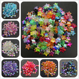 100pcs 11x4mm Acrylic Spacer Beads Five-pointed Star Transparent Rainbow Color Beads For Jewelry Making