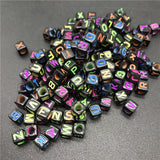 100pcs 6mm Mix Letter Beads Square Alphabet Beads Acrylic Beads DIY Jewelry Making For Bracelet Necklace Accessories