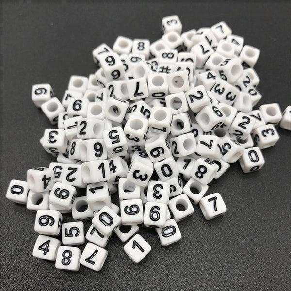 100pcs 6mm Mix Letter Beads Square Alphabet Beads Acrylic Beads DIY Jewelry Making For Bracelet Necklace Accessories
