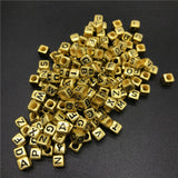 100pcs 6mm Mix Letter Beads Square Alphabet Beads Acrylic Beads DIY Jewelry Making For Bracelet Necklace Accessories