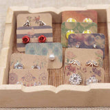100pcs Cute New Arrived Earring Card Display Jewelry Custom Personal Style Catch Dream Design Colorful Plant Cardboard 3.5x2.5cm