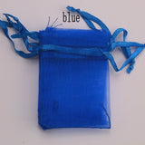 100pcs/lot 5*7cm,7*9cm,9x12cm organza bag Christmas wedding gift bag candy Packaging jewelry packing bags gift pouches 23 colors