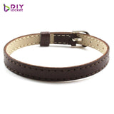 10PCS 8MM Artificial Leather DIY Wristband Bracelets femme Mix Color Charms Leather Bracelet Fit Slide Letter /charms LSBR015*10