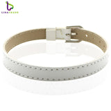 10PCS 8MM Artificial Leather DIY Wristband Bracelets femme Mix Color Charms Leather Bracelet Fit Slide Letter /charms LSBR015*10