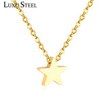 11.11 LUXUSTEEL Heart Pendants Stainless Steel Gold Color Chain Necklace Women Choker Necklace Collar Bijoux Collier Best Friend