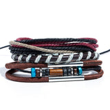 12 Style Metal Leather Bracelets Men Jewelry Vintage Classic Retro Plant Charm Bracelet Bangles Homme Male Jewellry 20.5CM