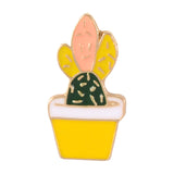 14Styles Potted Plant Rainbow Enamel Pins Custom Cactus Cat Brooches Backpack Shirt Lapel Pin Badge Fashion Cartoon Jewelry Kids