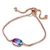 17KM New Round Tennis Bracelet For Women Rose Gold Silver Color Cubic Zirconia Charm Bracelets & Bangles Femme Wedding Jewelry