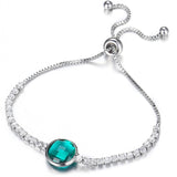 17KM New Round Tennis Bracelet For Women Rose Gold Silver Color Cubic Zirconia Charm Bracelets & Bangles Femme Wedding Jewelry