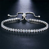 17KM New Round Tennis Bracelet For Women Rose Gold Silver Color Cubic Zirconia Charm Bracelets & Bangles Femme Wedding Jewelry