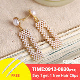 17KM Oversize Pearl Hoop Earrings For Women Girls Unique Twisted Big Earrings Circle Earring Brinco Statement Fashion Jewelry