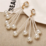 17KM Oversize Pearl Hoop Earrings For Women Girls Unique Twisted Big Earrings Circle Earring Brinco Statement Fashion Jewelry