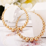 17KM Oversize Pearl Hoop Earrings For Women Girls Unique Twisted Big Earrings Circle Earring Brinco Statement Fashion Jewelry