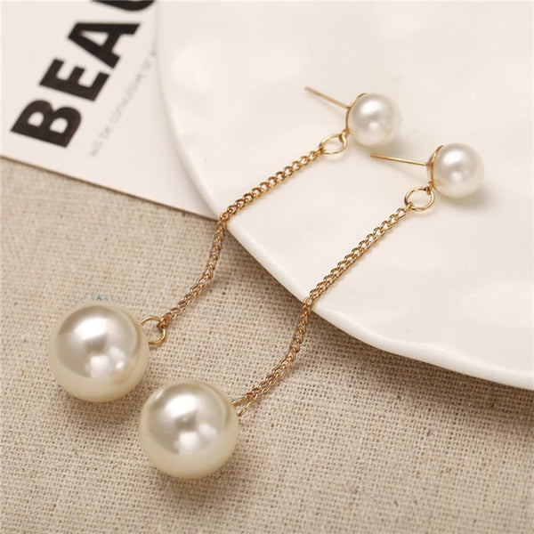 17KM Oversize Pearl Hoop Earrings For Women Girls Unique Twisted Big Earrings Circle Earring Brinco Statement Fashion Jewelry