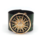 2018 New Fashion Leather Bracelets for Women Wide Circle Buckle Bracelet & Bangles Adjustable Wrap Bracelet Women Jewelry Gift