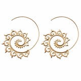 2019 Ethnic Jewelry Swirl Hoop Earring For Women Brincos Gold Color Geometric Earrings Steampunk Style Statement Party Jewelry