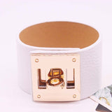 2019 European Fashion Punk Wide Leather Bracelets & Bangles for Women Cuff Bracelet Statement Jewelry Valentines Gift