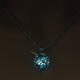 2019 Moon Glowing Necklace Gem Charm Jewelry Silver Plated Women Halloween Pendant Hollow Luminous Stone Pendant Necklace Gifts