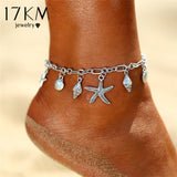 2019 New Boho Turtle Pendant Anklets For Women Shell Anklet Bracelets On The Leg Bohemian Foot Ocean Jewelry Drop Shipping