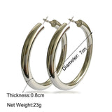 2019 Punk 70mm Diameter Hoop Earrings For Women Statement Earrings Fashion Jewelry Accessories UKMOC