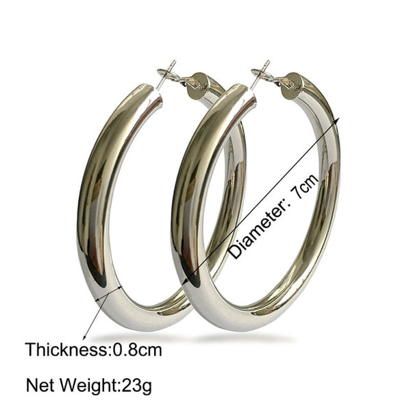 2019 Punk 70mm Diameter Hoop Earrings For Women Statement Earrings Fashion Jewelry Accessories UKMOC