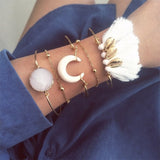 21 Styles Classic Arrow Knot Round Crystal Gem Multilayer Adjustable Open Bracelet Set Women Fashion Party Jewelry Gift