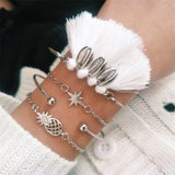 21 Styles Classic Arrow Knot Round Crystal Gem Multilayer Adjustable Open Bracelet Set Women Fashion Party Jewelry Gift