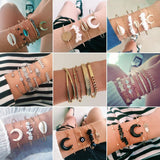 21 Styles Classic Arrow Knot Round Crystal Gem Multilayer Adjustable Open Bracelet Set Women Fashion Party Jewelry Gift