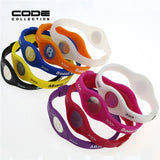 2pcs/set Charm Designer Power Energy Bracelet Bangles For Women Men Sport Wristbands Balance Ion Magnetic Therapy Silicone