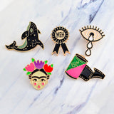 3~6pcs/set Cat rose bird koi sakura cool car Brooch Button Pins Denim lapel pin badge Fashion cartoon jewelry Gift for Kids girl