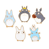 3-9 Pcs/Set Cartoon Enamel Animal Brooch Cat Kitten Dog Hippo Button Pins Shirt Jacket Lapel Pin Collar Badge Jewelry