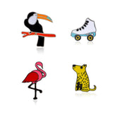 3-9 Pcs/Set Cartoon Enamel Animal Brooch Cat Kitten Dog Hippo Button Pins Shirt Jacket Lapel Pin Collar Badge Jewelry