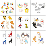 3-9 Pcs/Set Cartoon Enamel Animal Brooch Cat Kitten Dog Hippo Button Pins Shirt Jacket Lapel Pin Collar Badge Jewelry