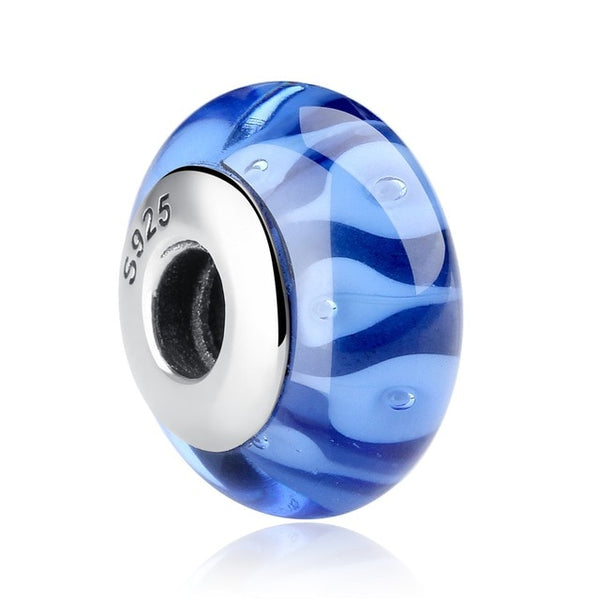 32 Styles Real 925 Sterling Silver Effervescence Murano Glass Beads Fit Original Charm Bracelet Authentic S925 Jewelry