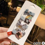 4/5Pcs/set Jewelry Hair Jewelry Baby Cute Cartoon Bow Hair Clip Hair Ornament Hairpins Barrettes Headband Women Hair Accessories