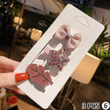 4/5Pcs/set Jewelry Hair Jewelry Baby Cute Cartoon Bow Hair Clip Hair Ornament Hairpins Barrettes Headband Women Hair Accessories