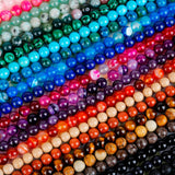 4 6 8 10mm Natural Stone Beads Matte Lava Tiger Eye Red Black Onxy  Loose Stone Beads For Jewelry Making DIY Bracelet Necklace