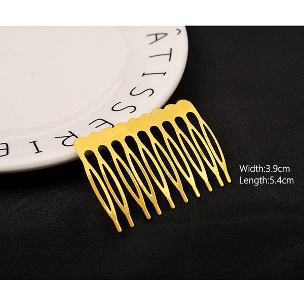 5/10 Teeth Metal Hair Comb Bronze Tone Hair Clips Claw Hairpins DIY Jewelry Findings & Components Wedding Hair Supplies HK107