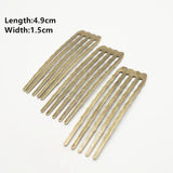 5/10 Teeth Metal Hair Comb Bronze Tone Hair Clips Claw Hairpins DIY Jewelry Findings & Components Wedding Hair Supplies HK107