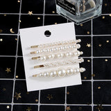 5 PCS / Set Korea Metal Full Pearl Hair Pins Women Hair Clip Pin Barrette Headwear Hairpins Jewelry Accessories Hair Ornament