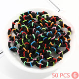 50Pcs/lot Women Hair Jewelry Children's Candy Color Elastic Hair Ring Hair Band Cute Hair Accessories Hair Rope Headpiece Gifts