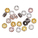 50pcs/lot 4 6 8 10mm Gold Silver Rhinestone Rondelles Crystal Bead Loose Spacer Beads for DIY Jewelry Making Accessories Supplie
