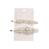 5Pcs/Set Fashion Pearl Hair Clip Snap Button Hair Pins for Women Sweet Pearl Hairpin Hair Clips Jewelry Lady Barrette Stick