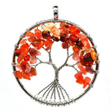 7 Chakra Quartz Natural Stone Tree of Life pendulum Pendant Necklace for Women  Healing Crystal Necklaces Pendants Reiki Jewelry